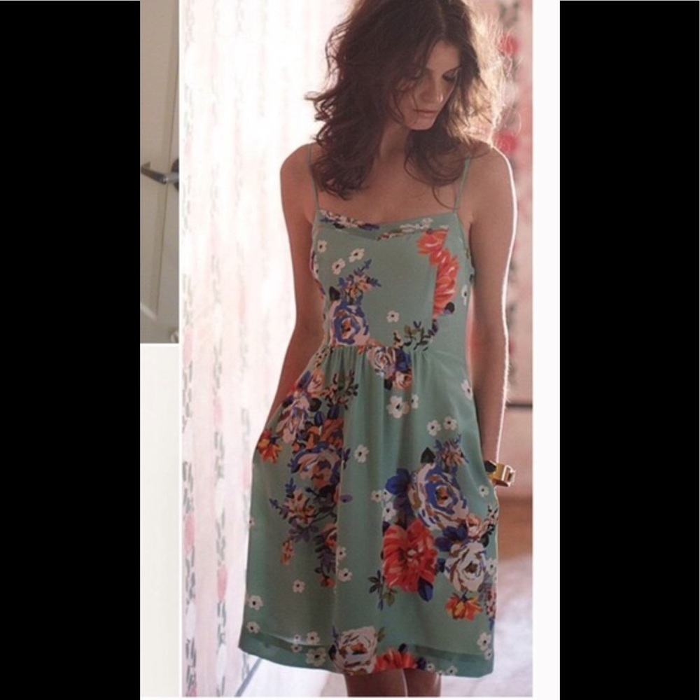 Anthropologie Moulinette Soeurs Silk Verdant Dress